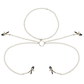 OHMAMA FETISH 4 NIPPLE CLAMPS WITH CHAIN COLLAR